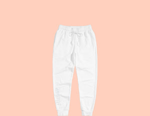 Messy Joggers (White) Holographic Logo
