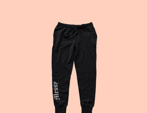 Messy Joggers (Black) Holographic Logo