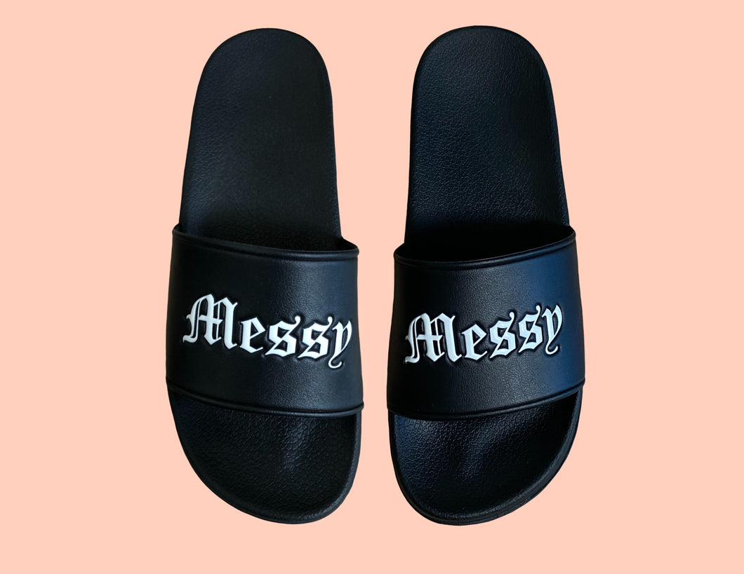 Black Messy Slides