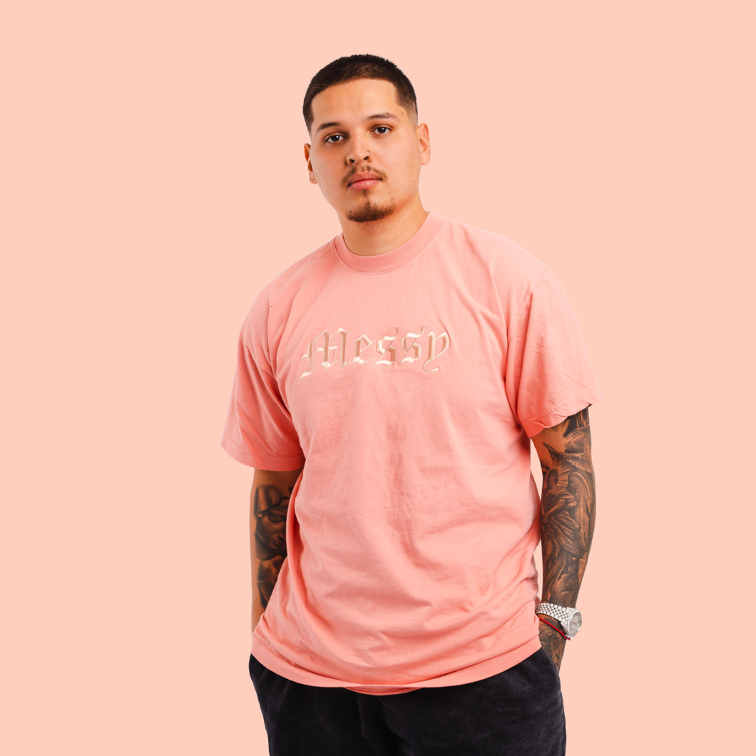 Coral Messy T-shirt (Embroidered Logo)