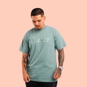 Sage Messy T-shirt (Embroidered Logo)