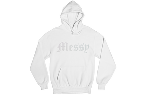 Messy Hoodie (White) Holographic Logo
