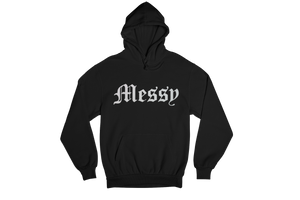 Messy Hoodie (Black) Holographic Logo