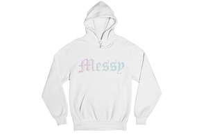 Messy Hoodie (White) Holographic Logo