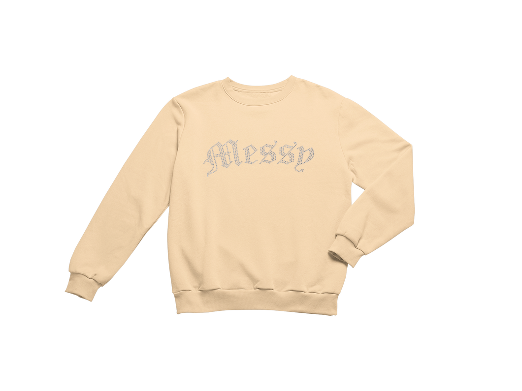 Vintage Wash Melon Rhinestone Crewneck (Nude Collection)