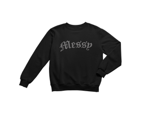 Messy Rhinestone Crewneck (Black)