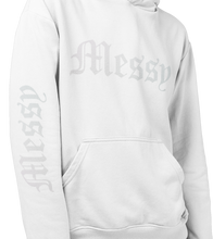 Load image into Gallery viewer, Messy Hoodie (White) Holographic Logo
